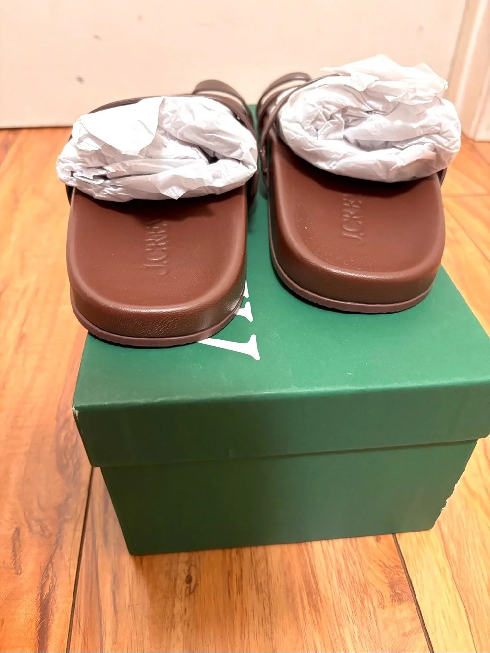 NIB J.Crew Kira Toe Ring Sandal in Brown Leather